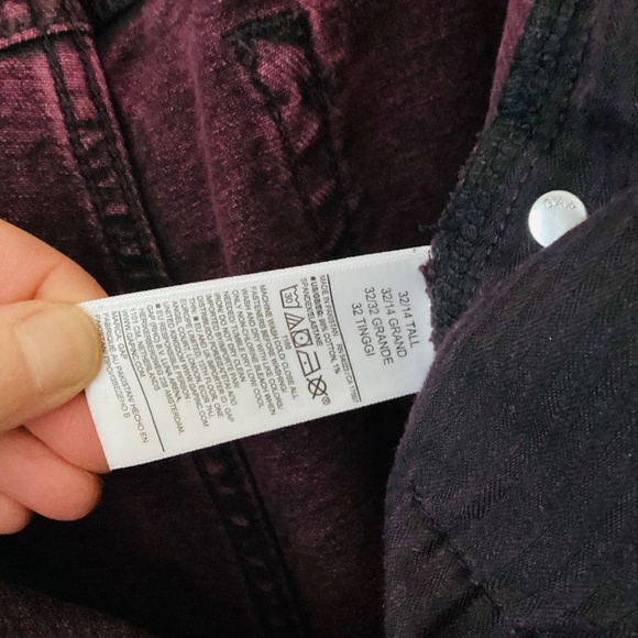 GAP High Rise Stride Wide-Leg Jeans Purple Red Size 32 14 Tall Fall Denim Wide - Picture 15 of 16